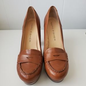 Marc Fisher Brown Chunky Heels